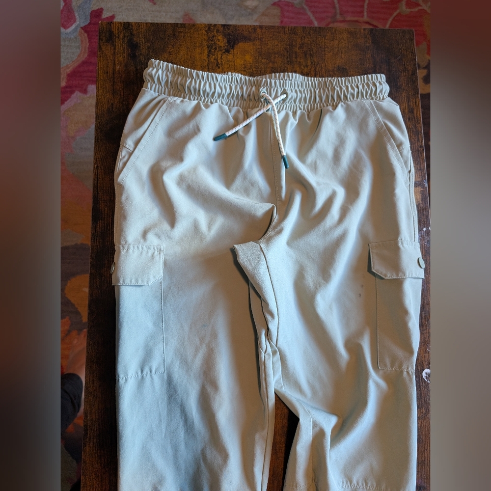 Cargo Pants Drawstring Waist Casual Lightweight Utility Trousers